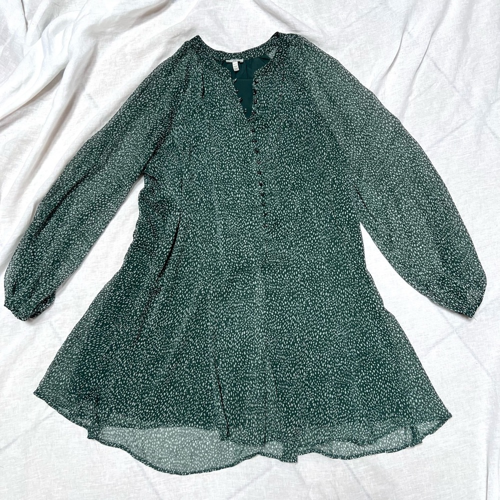 Joie Women's Limited Edition Pullover Style Balloon Sleeve Dress in sage green